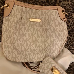 Michael Kors purse and matching clutch